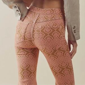 NWT Free People Just Float On Reversible Flare Jeans Size 28 in Pink Combo
